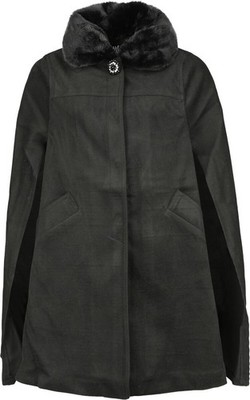 Hell Bunny Mantel Damen Devon Cape Coat schwarz