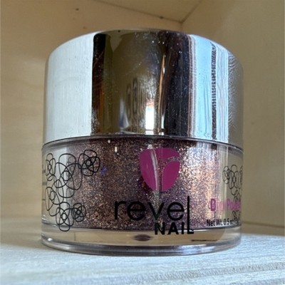 Revel Nail Dip Powder-SS22BD-1 Nightfall Brown Gold Glitter 0.5 oz Slightly Used