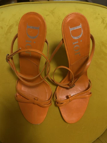 Sandales à talons hauts Dior orange taille 38