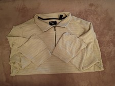 Dockers men's textured quarter-zip pullover sweater beige Size L