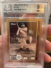 BABE RUTH ~ 1999 UPPER DECK RETRO #104 BGS 9 MINT