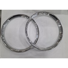 Eagle Flight 2551 15 Ribbed Chrome Trim Rings Pair 2 New Eagle Flight 2551 15 Ribbed Chrome Trim Rings Pair 2 New