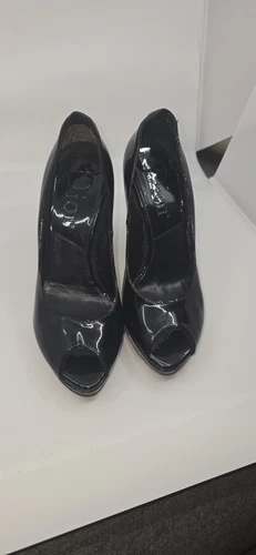 Escarpins à bout ouvert Dior noir verni Miss Dior taille 36,5