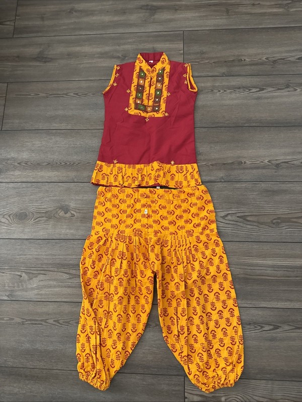 Girls Red And Yellow Salwar Kameez - unbranded - size 18 