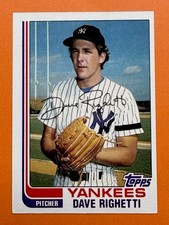 Topps 1982 Dave Righetti New York Yankees #439 Rookie Autographed MLB Card. rookie card picture