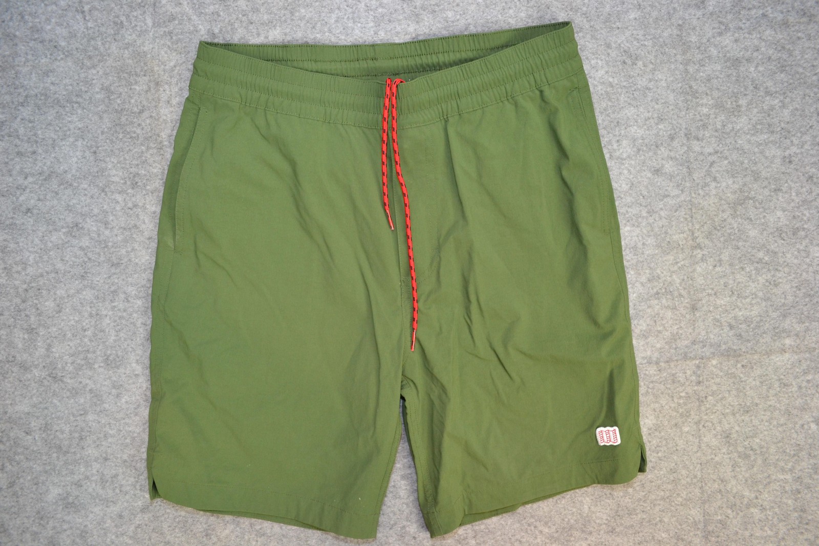 Topo Designs Shorts Mens M Olive Green Nylon Spandex Active Outdoor Swim Trunks