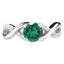 1.30Ct Natural Emerald & IGI Certified Diamond Ring In 14KT Gold Tariffs Free