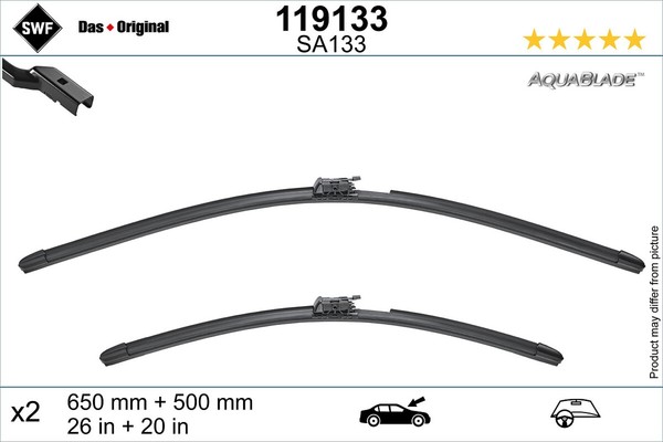 Swf Wischblatt Scheibenwischer Das Original Aquablade 119133 FüR Landrover Range-image