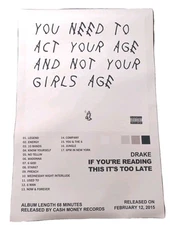 Drake If You're Reading This It's Too Late Cover  Poster No Frame Music Poster 