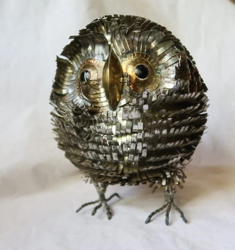 1970s Vintage Sergio Bustamante Owl Sculpture 6.5 Inches Tall - Image 3 of 4