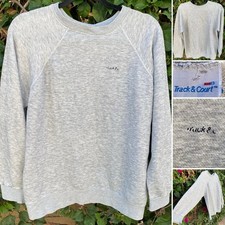 Vintage 80s Track  Court Heather Gray Raglan Sweatshirt Worn Distressed L USA