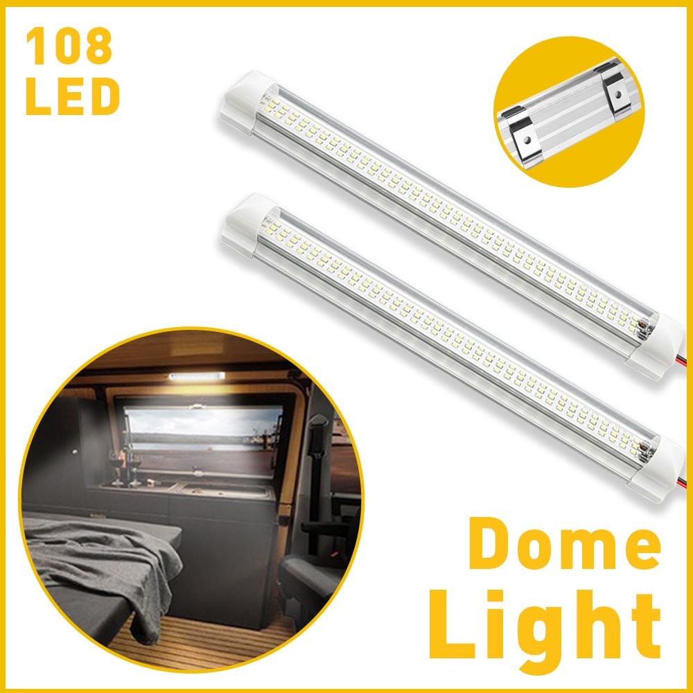 2X 108LED Interior Bar Light Strip Car Van Bus Caravan ON/OFF Switch 12V-24V thumbnail 12