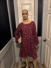 Women’s Old Navy Burgundy Floral Pattern Dress Sz L