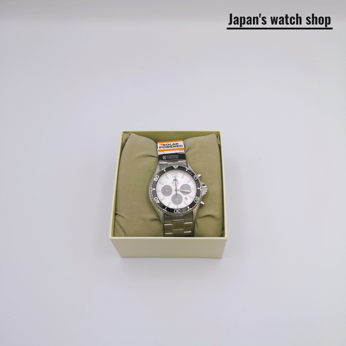 ORIENT Mako RN-TX0203S White Panda Solar Chronograph Men's Watch