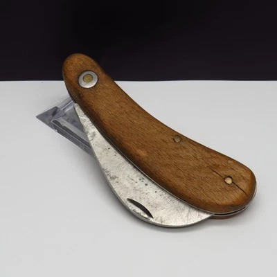 Vintage Okuliermesser EL-ME Łódź 189 Polen Klappmesser Gärtnermesser Holz - Bild 1 von 4