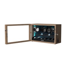 New Automatic Rotation 6 Watch Winder with 6 Extra Storage Display Box Blue LED