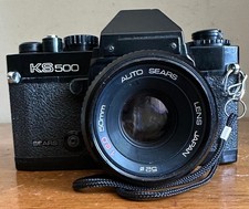 Vintage Ricoh Sears KS500 35mm SLR Film Camera w/50mm Lens Japan