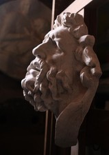 Antiqued Plaster Cast Mask of Laocoön Hanging Wall Art