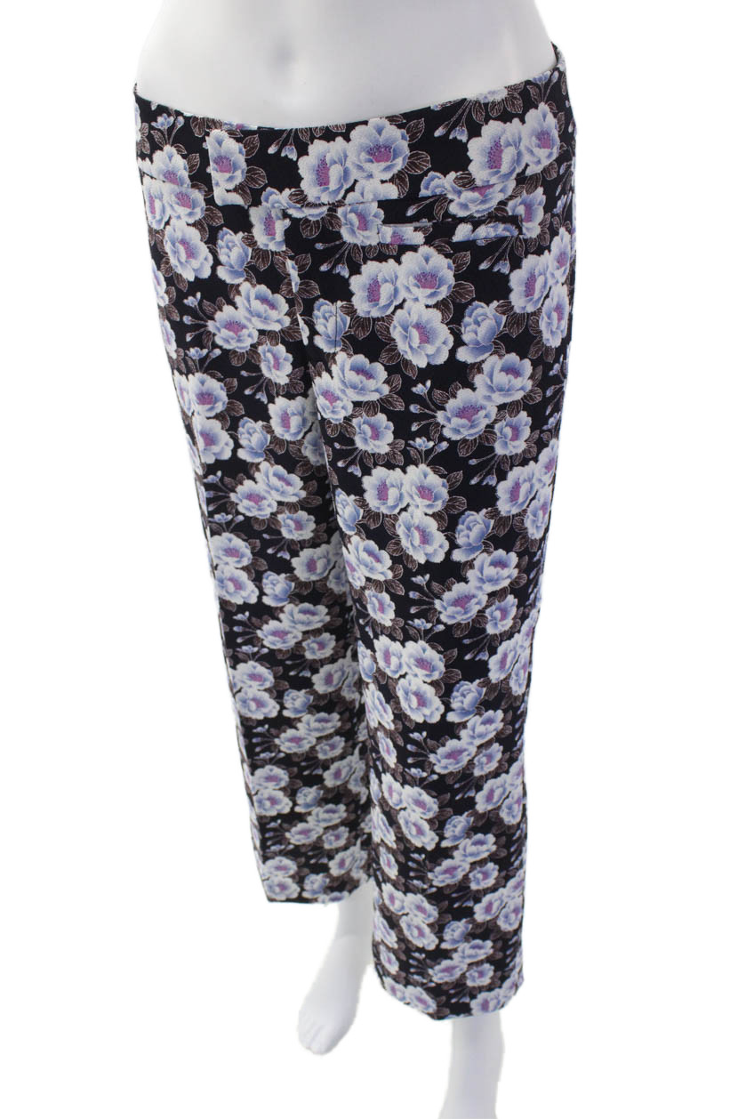 Smythe Women's Hook Closure Straight Leg Ankle Pants Floral Size 4