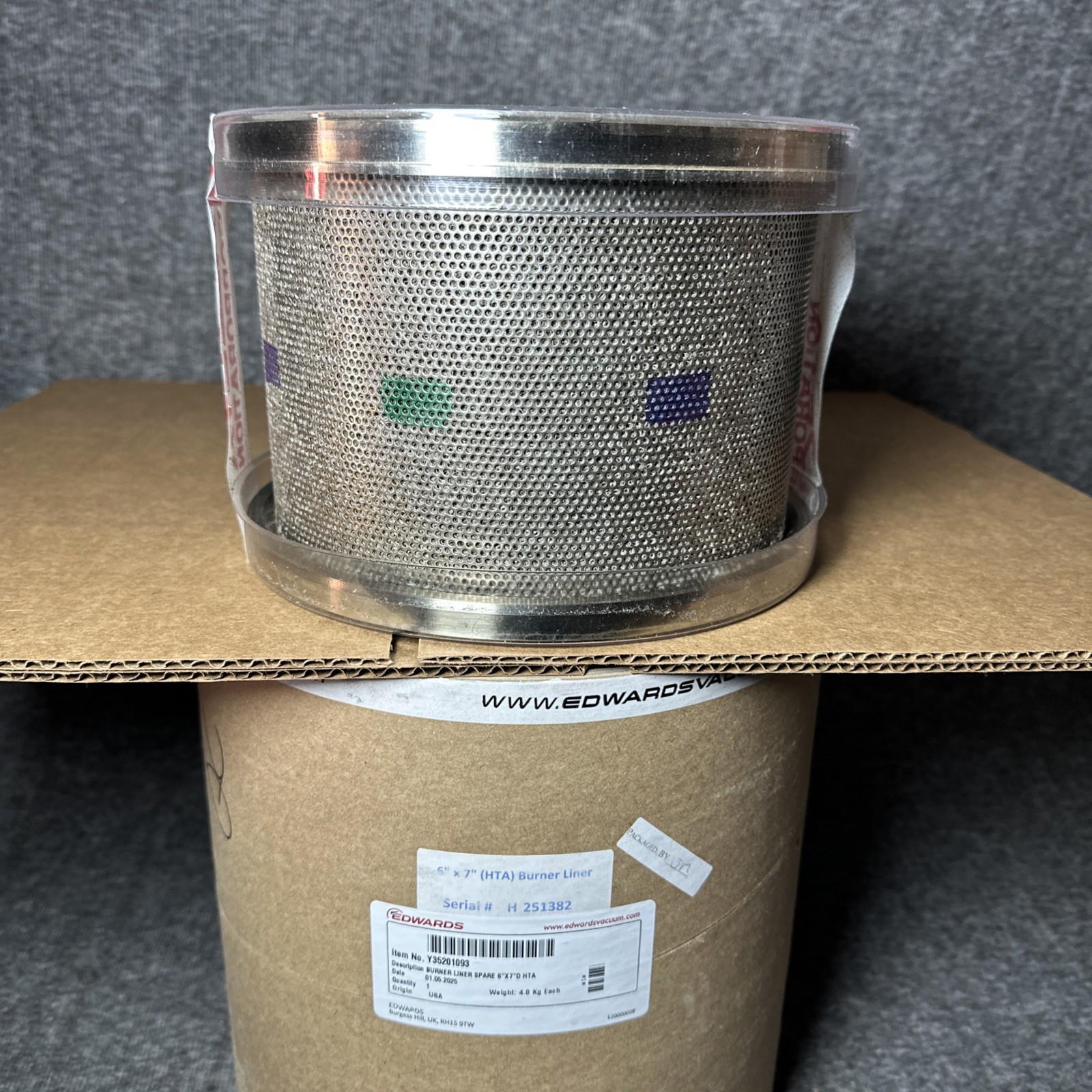 Edwards Vacuum Industrial Burner Liner Spare 6” X 7” HTA Y35201093