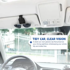 2Pack Sunglasses Holders for Car,Magnetic Leather Buckle Sun Visor Sunglass C...