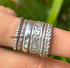 925 Sterling Silver Stacking Rings Set, Handmade Jewelry Gift For Woman's MK297