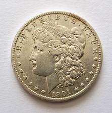 1901 O Morgan Silver Dollar New Orleans Mint $1 Coin 0.9 Fine Silver 