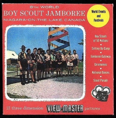 3 View-Master Stereo 3D Reels  B759-E (435-ABC), 8th World, Boy Scout, Jamboree,