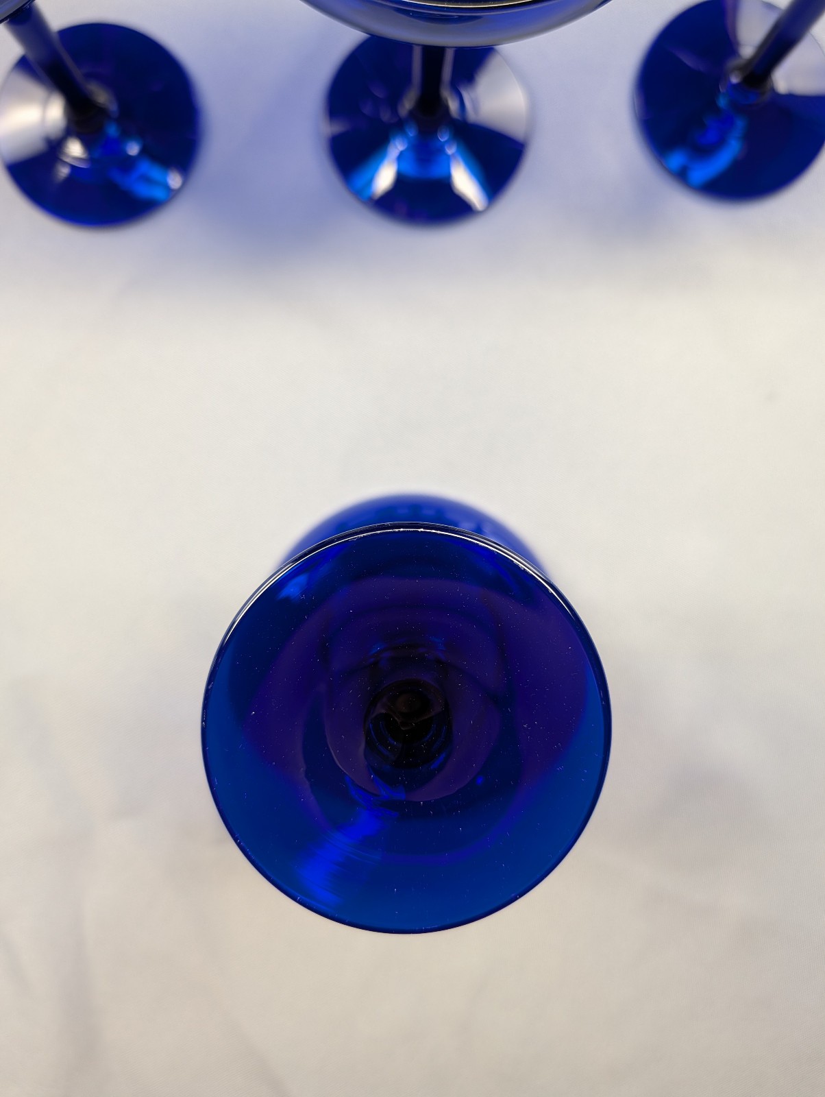 Margarita Glasses Set of 8 Cobalt Blue Hand Blown Glass Coupe Bar