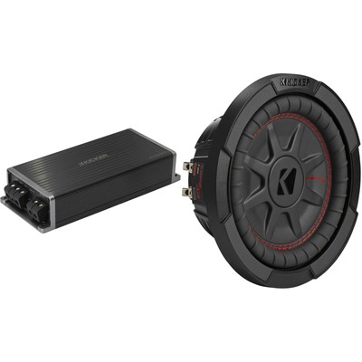 Kicker Marine KPX500.1 Powersports Amp & 8'' CompRT DVC 2 Ohm. Subwoofer Audio...