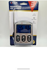 TAYLOR Programmable Wired Stainless Steel Probe Digital Food Thermometer NEW