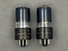 (2) Raytheon JAN-CRP-6V6GT/G VT-107A Power Tube Tests NOS Amplitrex