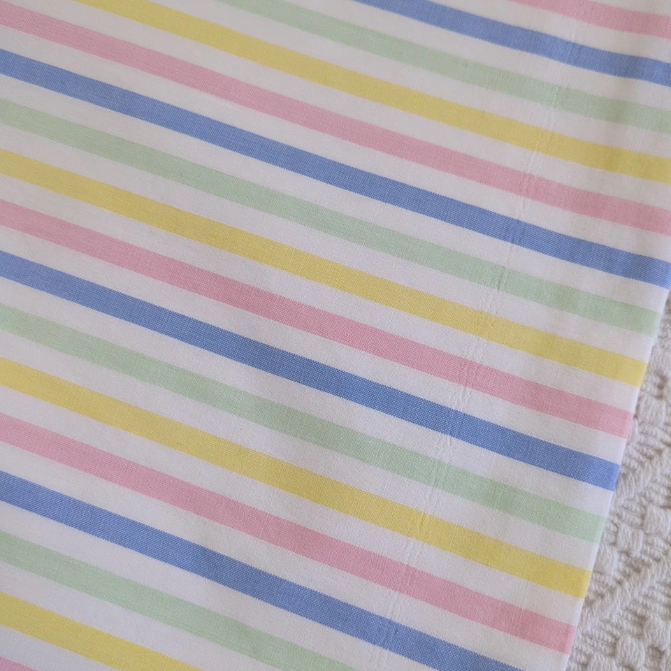 Vintage pillowcase cushion continental candy stripe blue green yellow pink - Image 3 of 4