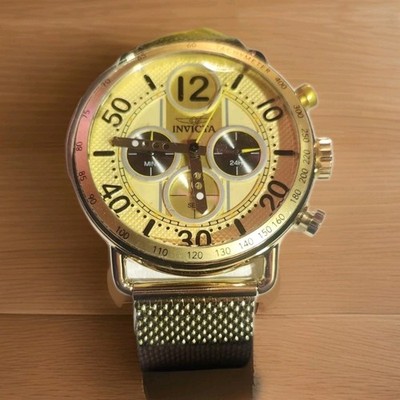 NEW Invicta Racing Chronograph Watch  Gold Tone