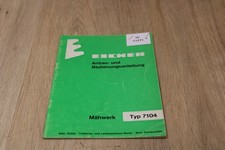 Eicher M&auml;hwerk Typ 7104 Bedienungsanleitung   1968 xb11271