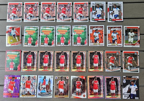 Lot of (31) Bukayo Saka Arsenal Topps & Panini FIFA, UEFA & Premier League Cards