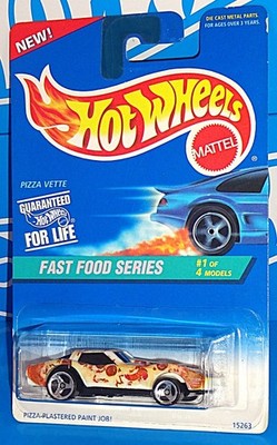 Hot Wheels 1996 Fast Food Series #416 Pizza Vette White w/ 3SPs
