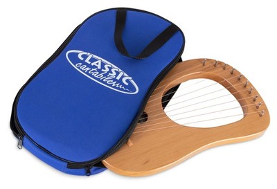 Lyra Harfe Buche 10 Saiten Tasche Stimmschlüssel Leier Lyre Natur Zupfinstrument