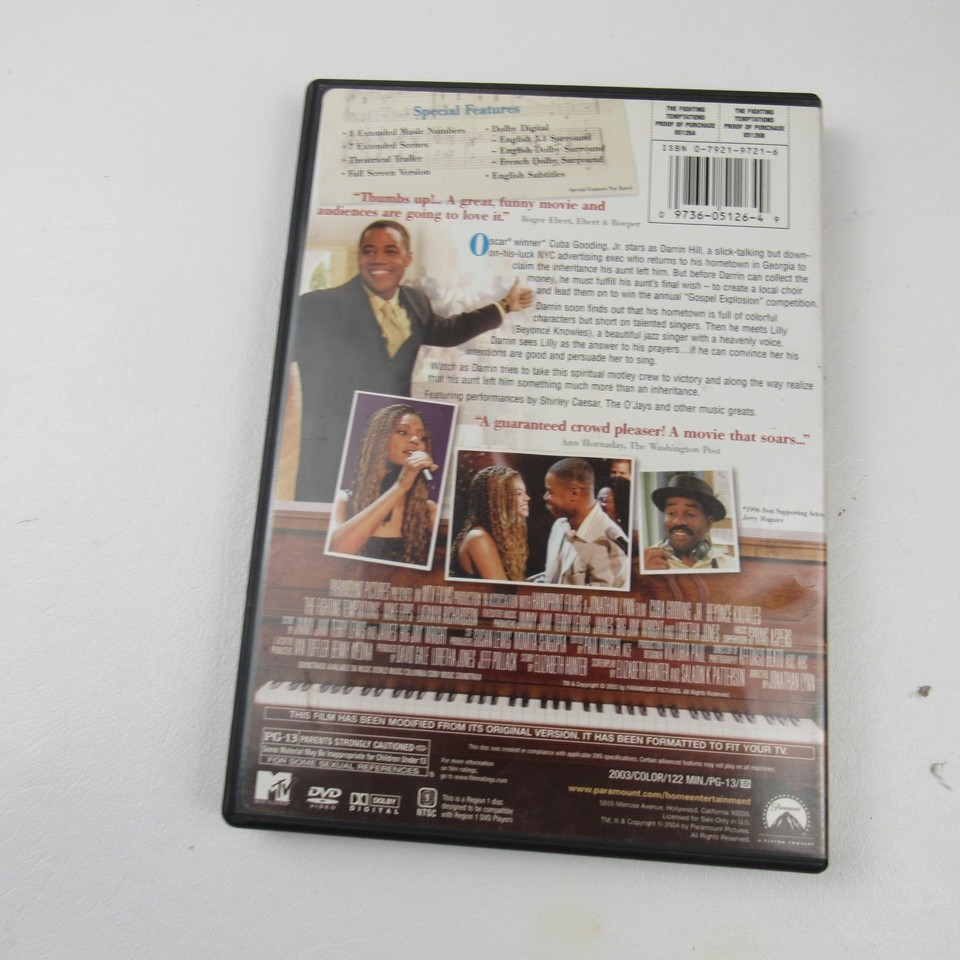 The Fighting Temptations DVD Cuba Gooding Jr. & Beyoncé Knowles