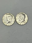 Pair Of 1967 Kennedy Half Dollars 40 Percent Silver . No Mint Mark