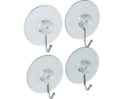 WENKO Saughaken Mehrzweckhaken Nickel transparent 4 Stück