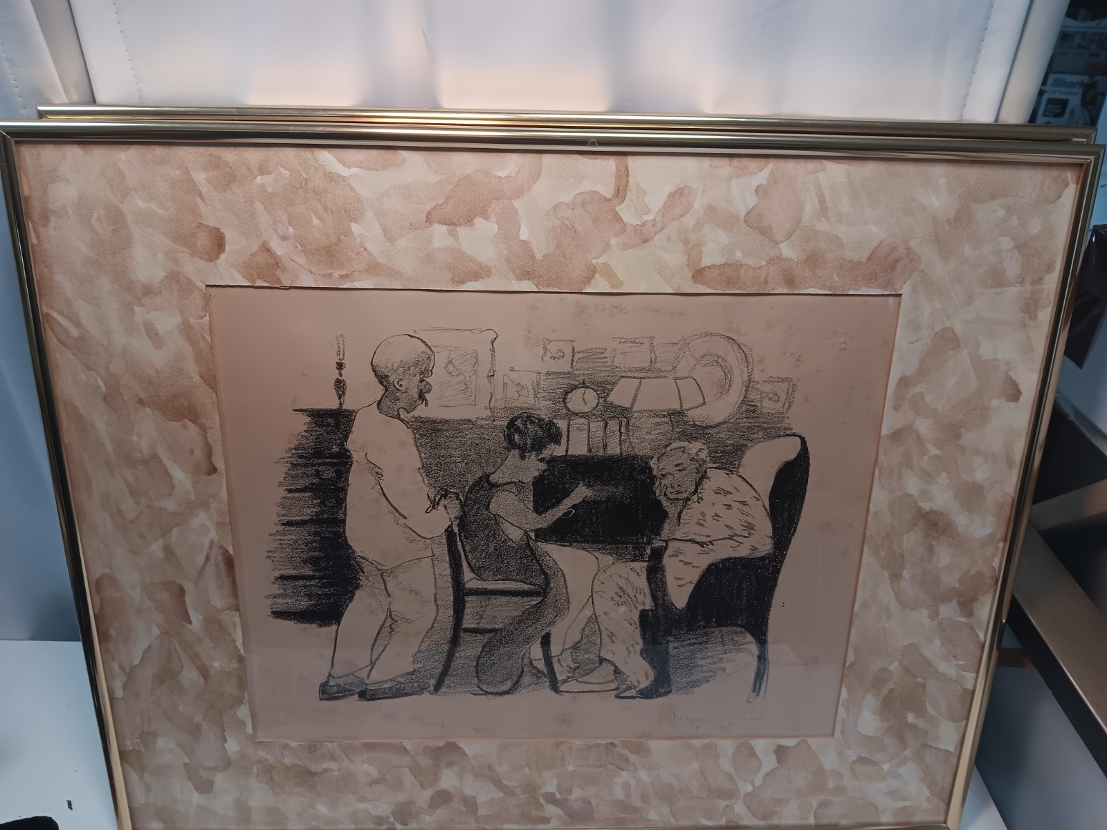 Margaret Law Lithograph Titled "King George's American Audience"