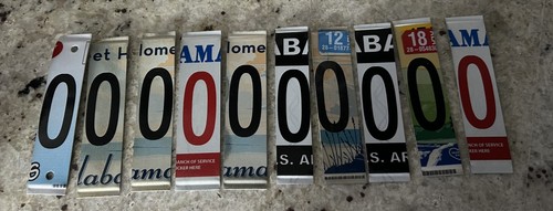 Lot of 10 Cut Up Letter O or Zero  Actual Alabama License Plate Craft Pieces