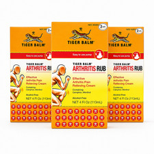 Tiger Balm Arthritis Rub, 3 Pack, 4 fl oz Each - Easy to Use Pump,