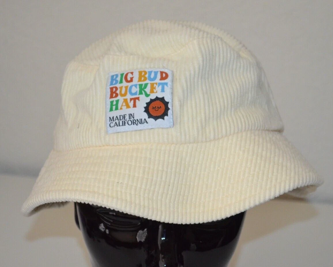 Big Bud Bucket Hat Ivory Corduroy Y2K Sporty Grunge Retro California Made