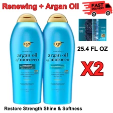 OGX Strength Renewing + Argan Oil of Morocco Shampoo & Conditioner, 2 X 25.4 Oz