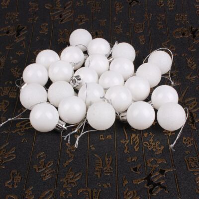 24Pcs Chrstmas Glitter Hanging Baubles Ornaments Tree Shatterproof Wedding Decor