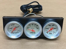 Equus 1-1/2" Gauge Set 8000 Series Water Temp, Volt, Oil Pressure (8100) NEW