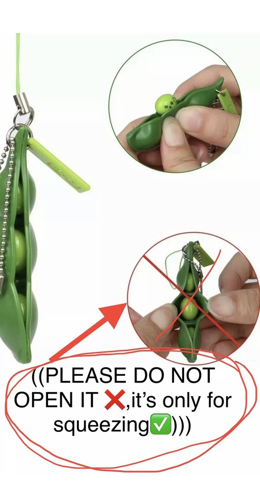 Stress Relief Toy AntiAnxiety Toy Adults Autism Pea Pod Keyring