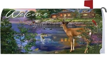 Deer Cabin Ducks Lake Bass Fisherman Chickadee Cardinal Magnetic Mailbox Cover